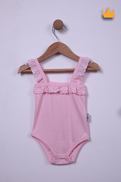 Babyhola Kız Bebek Dantel Fırfır Askılı Badi 3310