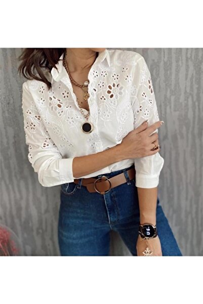 Patiskha Kadın Beyaz %100 Pamuk Ince Fisto Gömlek Lütfen 1 Beden Ufak Alınız