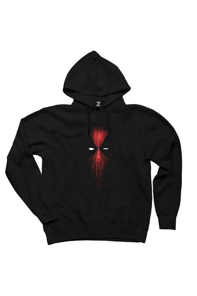 Z zepplin Deadpool Black Hooded Sweatshirt - Mask Pattern Hoodie
