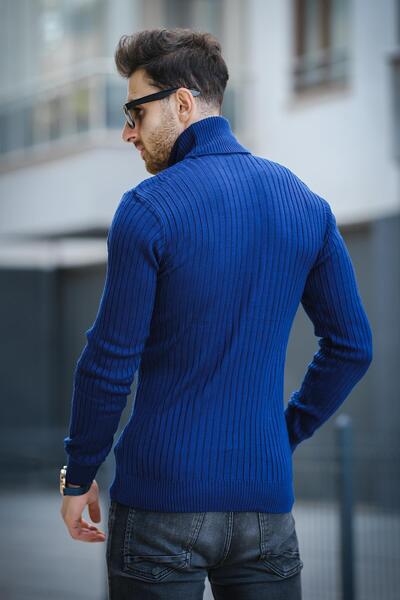 Oksit Seka 822 Men's Throat Slim Fit Sweater - Thick Corded