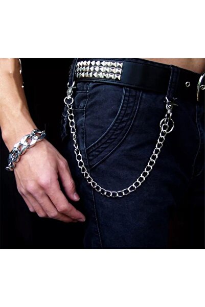 Nishstyle Erkek Aksesuar Halka Detaylı Çelik Basic Pantolon Zinciri