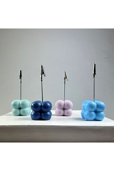 oasis decoration Bubble Note Holder Set of 4 ( Mint - Pink - Light Blue - Gray Blue)