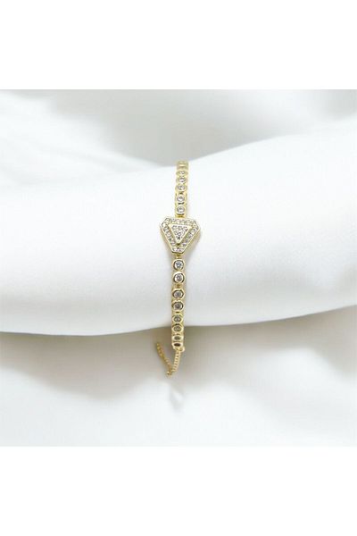 MELLS TAKI Zircon Triangle Stone Model Bracelet 316L Stainless Steel