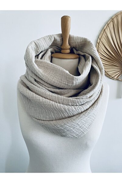 LeBohas Linen Muslin Scarf Natural Unpainted Fabric Boutique Design