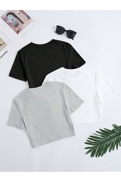 DAXİS Sportwear Company DAXİS Sportwear Company - Set de 3 tricouri Crop pentru femei