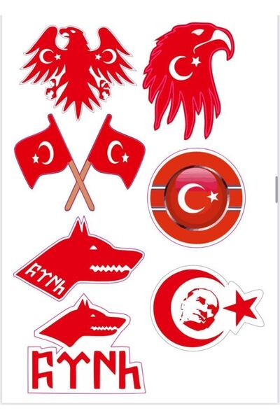 sticker Motosiklet Kask Laptop Telefon Türk Bayrağı Çıkartma