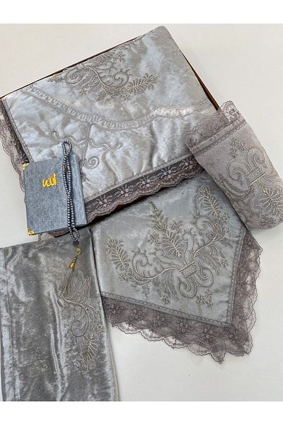 AYHANHOME 6 Piece Velvet Bride and Groom Set - Dowry Bundle, Laced Design