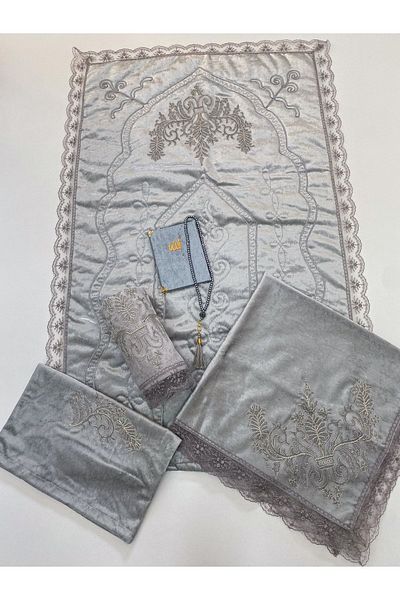AYHANHOME 6 Piece Velvet Bride and Groom Set - Dowry Bundle, Laced Design