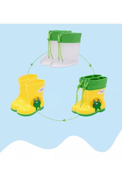 Butik Junisteps WATERPROOF RUBBER CUTE ANIMAL CHARACTER KIDS RAIN BOOTS - BLUE