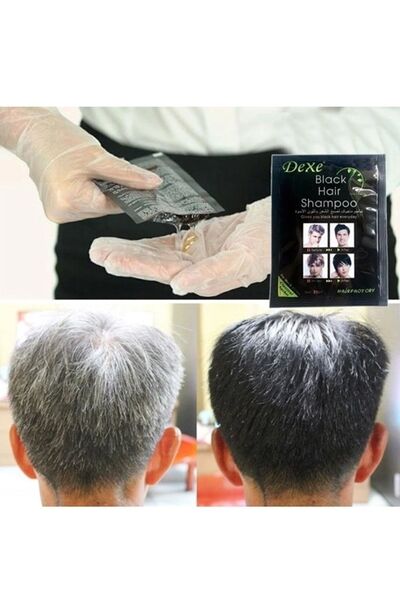 Dexe Black Hair Shampoo Beyaz Saç Kapatıcı Siyah Boya