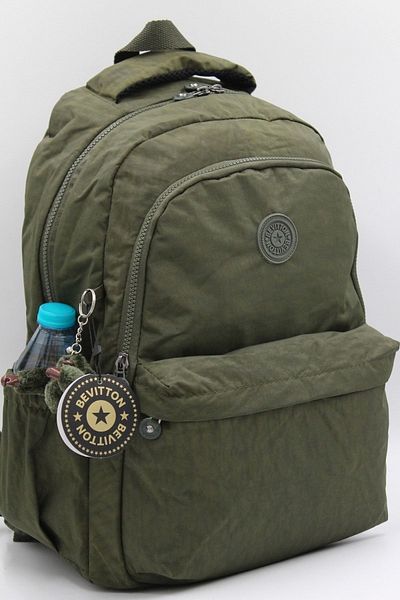 Bevitton Unisex Crinkle Fabric Daily School Backpack - 2200 Khaki