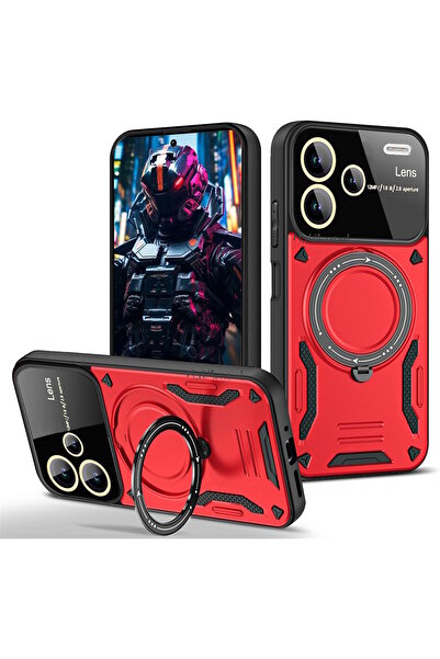 m.tk moveteck Xiaomi Redmi Note 13 Pro Plus Kılıf Magsafe Dönebilen Halkalı S...