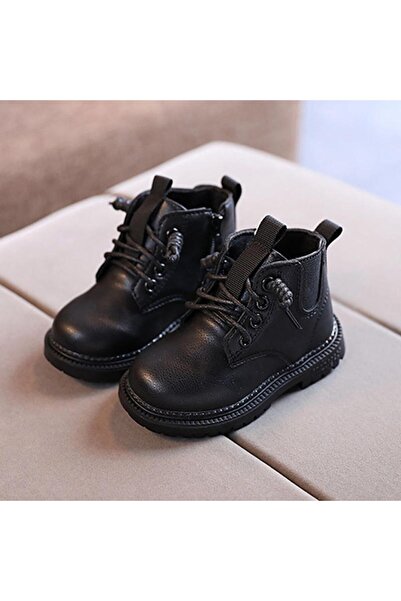 Butik BAĞCIKLI FERMUARLI KAYMAZ TABAN MARTİN ÇOCUK BOT - SİYAH