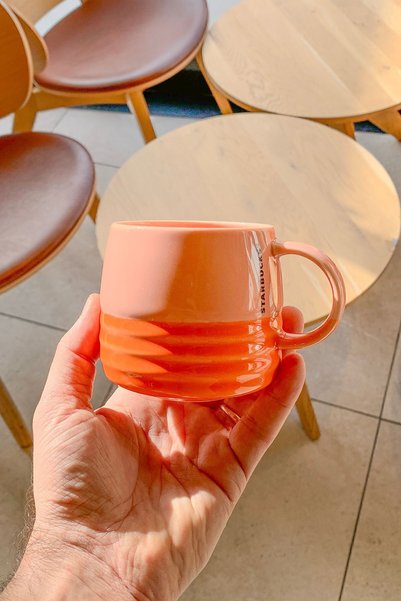 Starbucks Ceramic Orange Striped Mug - 355 ml