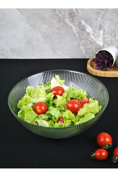 Rotanev 22 cm Presentation Chips Plate - Glass Salad Plate, Serving Bowl Vrgs- 1 Piece