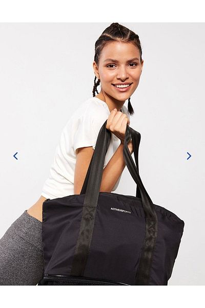 LC Waikiki Geantă sport pentru femei cu text din material textil parașută