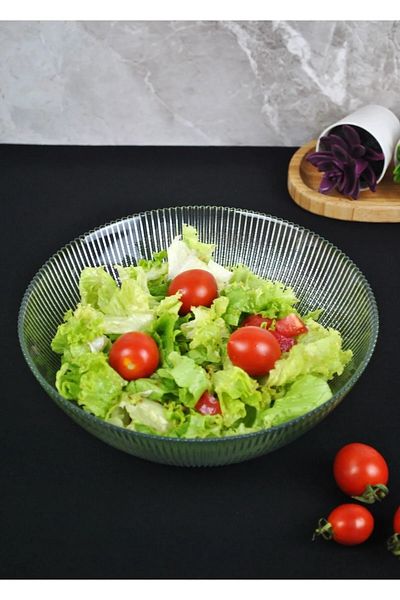 Tanemce 22 cm Presentation Chips Plate - Glass Salad Plate, Serving Bowl Vrgs- 1 Piece