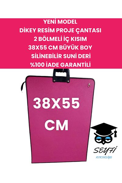 SEYFİKİRTASİYE 38X55 cm - 2 Compartments Winter Interior, Large Size Erasable Fabric Project Bag