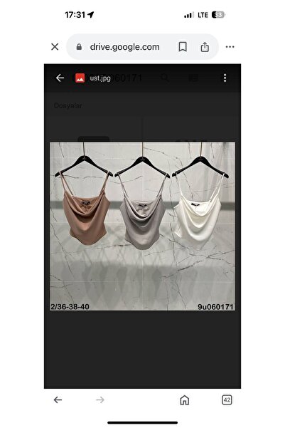 Lefon Askılı Degaje Yaka, Saten Bluz, Bej