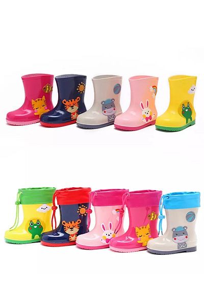 Butik Junisteps WATERPROOF RUBBER CUTE ANIMAL CHARACTER KIDS RAIN BOOTS - PURPLE