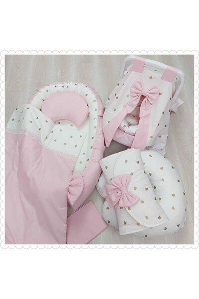 Bebek Yatağı Pembe Babaynest 11 Li Set