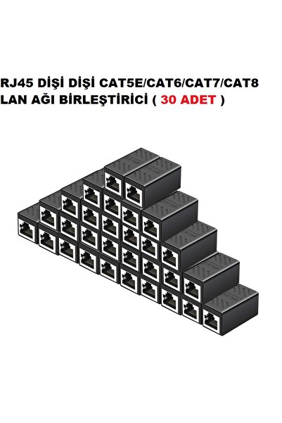 Derwell Rj45 Dişi Dişi Cat5/cat6/Cat7Cat8 Ethernet Lan Ağı Birleştirici Ara I...