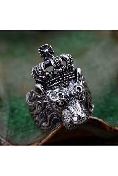 Yıldız Accessory قابل للتعديل أنيق الأسد الملك تاج الاستبداد خمر الصلب الدائري