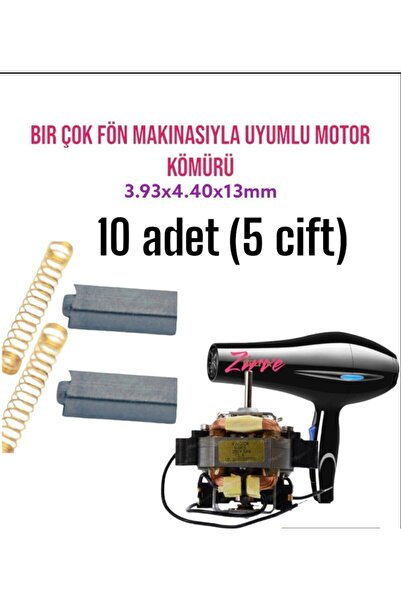 MOTORTEC Fön Makinasi Motor Kömürü 10 Adet