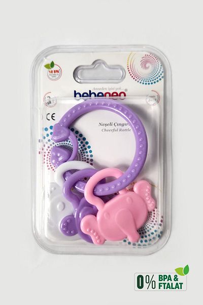 BEBENEO Cheerful Rattle Baby Rattle Teether Healthy Rattle Toy Bpa-Free Campaign Rattles