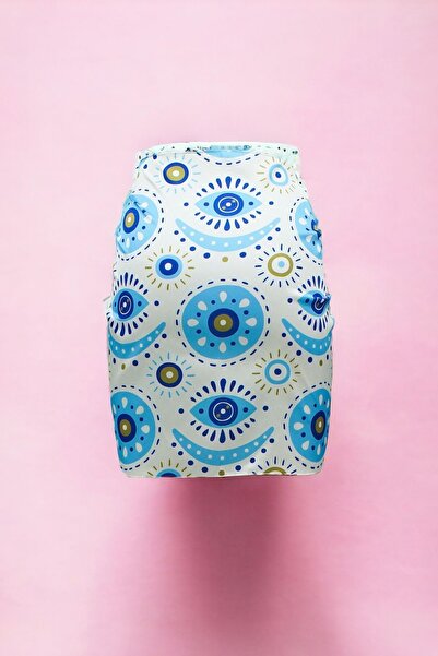 pistore Geometric Patterned White Satin Women's Beach Dress - Short Pareo, New Season