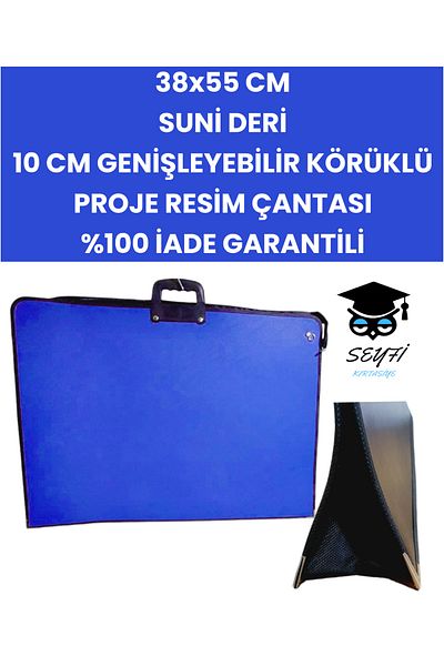 SEYFİKİRTASİYE حقيبة صور مشروطة من الجلد الصناعي مقاس 38 × 55 سم - 10 سم قابلة للتوسيع مع بيلو