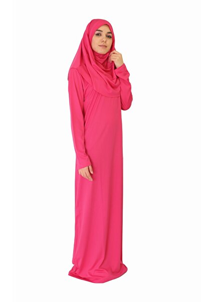 ZEHRANAZ NAMAZ ELBİSESİ Φούξια φόρεμα προσευχής χωρίς φερμουάρ
