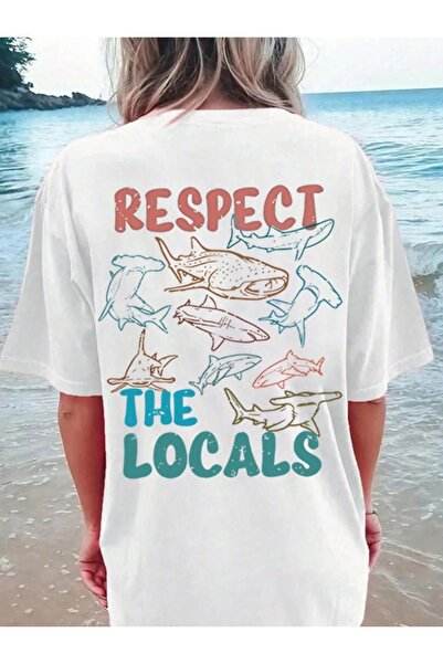 Jose Clothing تي شيرت قطني أبيض كبير الحجم - رقبة دائرية، كم قصير، مطبوع