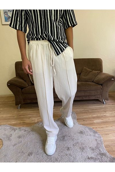 TUBA TOPTAŞ Eyebrow Linen Pants