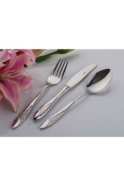 İnter Steel Mesh Model 30 Piece Fork & Spoon Set