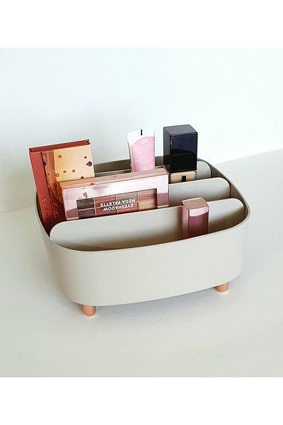 Panoramas Home 4 Compartment Mink Lux Makeup Cosmetic and Jewelry Organizer Organizer