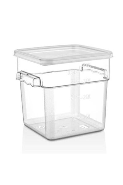 GastroPlast Gsp-4 Polikarbon Kare Saklama Kabı, 3.8 L