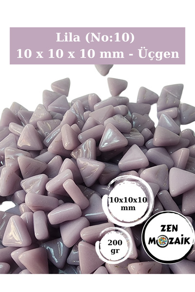 Zen Mozaik Sanatsal Mozaik Çalışmalarınız için 10x1 x10 mm - Üçgen Cam Mozaik...