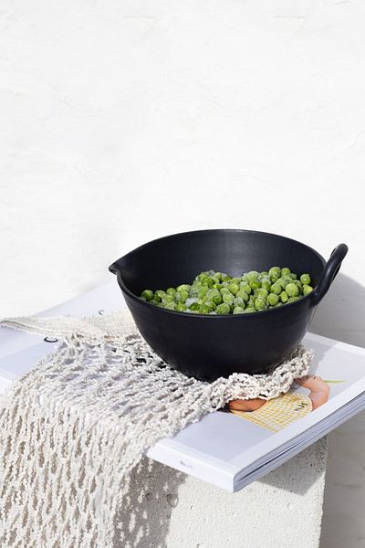 Beige & Stone Ceramic Black 850 ml Whisk and Mixing Bowl