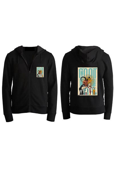 Pisa Art Суитшърт с цип Lionel Messi GOAT Special Design - Фенове на Световното първенство