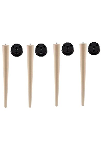 BHM Çevir Tak Ahşap Konik Sehpa Ayağı Sandalye, Tabure Ayağı 18 Cm + Konik Ap...