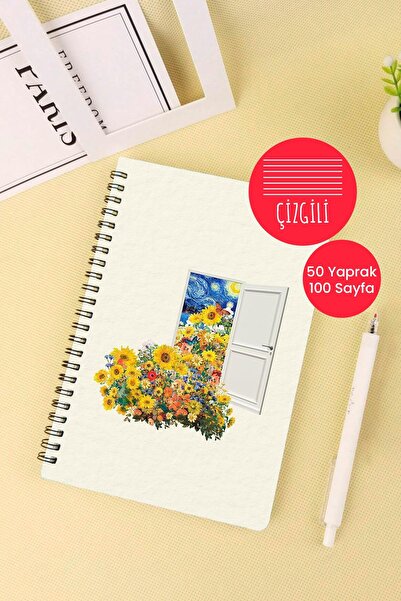 Anime Marketi Van Gogh Themed A5 Spiral School Notebook 50 Sheets 100 Pages - Ruled