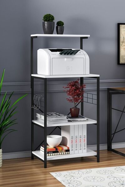 TimeOnline Çok Amaçlı Mutfak Dolabı Siyah-beyaz Mutfak Bangosu