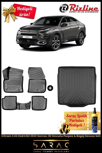 Rizline Citroen C4x Elektrikli 2023 Sonrası 3d Havuzlu Paspas & Bagaj Havuzu ...