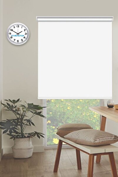 MEKSTOR Güneşlik - Düz Beyaz Stor Perde  ( ithal mat kumaştır )