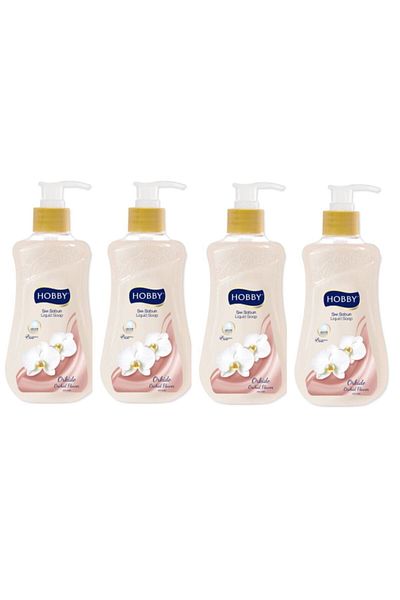 Hobby Orchid Flower Patterned Liquid Soap - 400ml X 4 Pieces