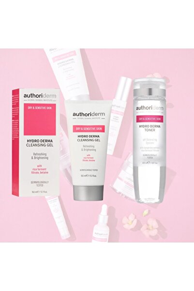 Authoriderm Kuru & Hassas Ciltler İçin Temizleme Jeli 150 ml - Tonik 200 ml 2li Set