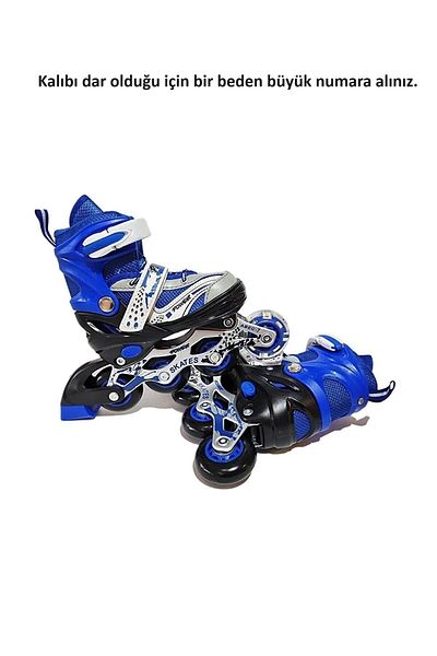 Furkan Blue Wheeled Single Row Training Skates - 9+ Age 4