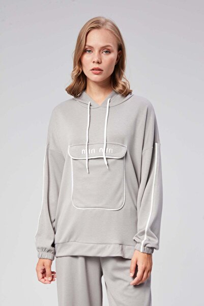 Hatun Atila Set dublu din țesătură modal specială HatunAtila cu glugă și buzunare - 7851