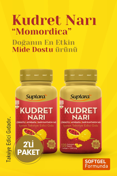Suplara Kudret Narı Çörekotu Aynısafa Sarı Kantaron Yağı Takviye Edici Gıda (120 SOFTGEL) 2 'li Paket